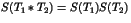 $S(T_1*T_2)=S(T_1)S(T_2)$