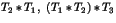 $T_2*T_1,\ (T_1*T_2)*T_3$
