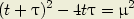 (t+ t)2-  4tt = m2   