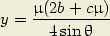     m(2b+  cm)
y = --4sinh---
