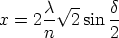       c  V~ -   d
x =  2n- 2 sin 2-  